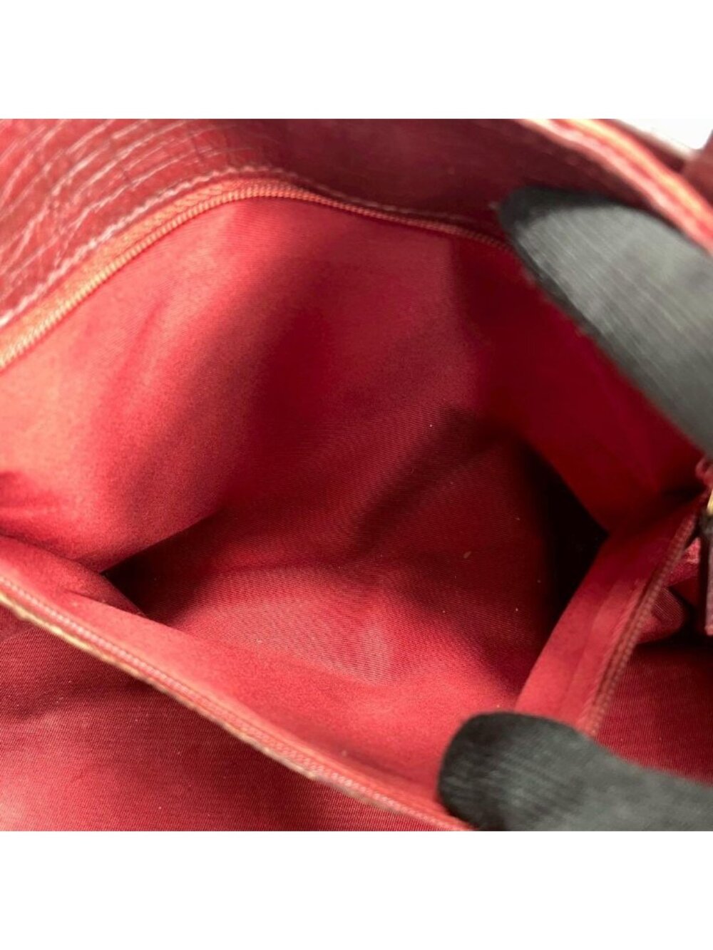 Gucci GG Tote Hand Red Leather Logo - Picture 6 of 10
